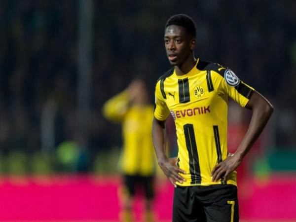Dembele với chiếc áo số 7 tại Borussia Dortmund